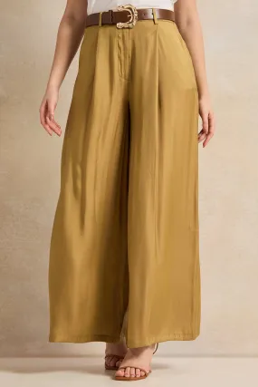 Women Gold Flared Trousers